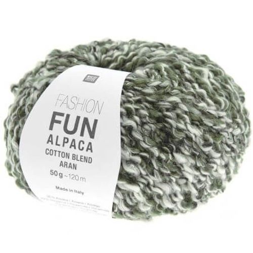 Pelote D'alpage Et De Coton À Tricoter Fashion Fun Alpaca Cotton Blend Aran - Rico Design 005 Vert Olive