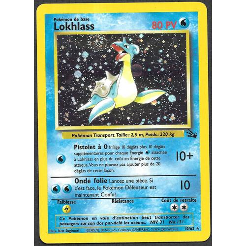 Carte Pokémon Lokhlass 10/62 [Holo] - Fossile Wizards (Fr)
