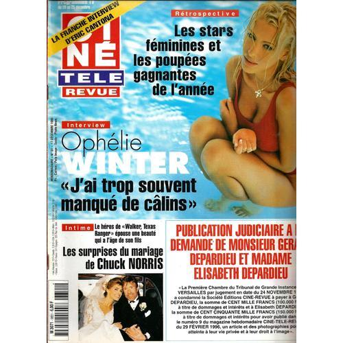 Ciné Revue N° 51 - 1998 : Ophelie Winter / Chuck Norris / Brad Pitt / Eric Cantona ...
