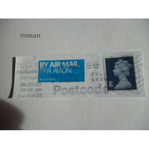 Timbre "Royaume Uni :La Reine ,By Air Mail".
