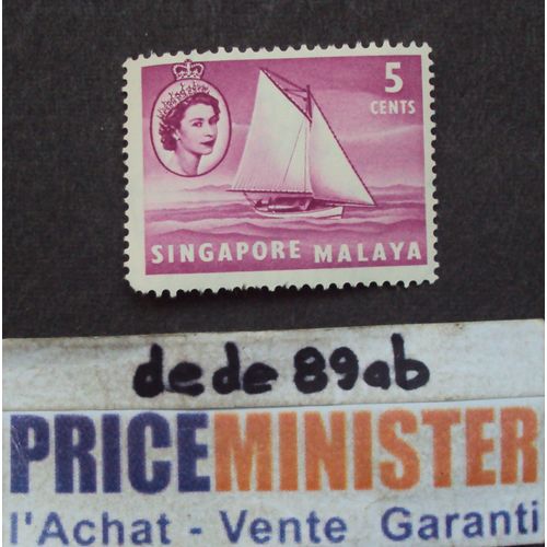 Singapour..  5 Cents Elisabeth 2 . Singapor Malaya : Voilier . Neuf Avec Gomme.