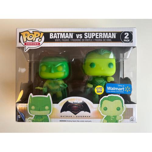 Funko Pop 2 Pack - Superman Vs Batman Walmart Exclusive Glow In The Dark Gitd