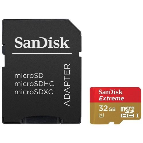SanDisk Extreme Carte mémoire microSDHC UHS-I Classe 10 32Go 45 Mo/s avec adaptateur +  emballage de détail