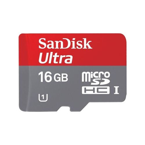 SanDisk Ultra Carte mémoire micro SDHC bicolore Classe 10 16Go 30 Mo/s avec adaptateur +  emballage de détail