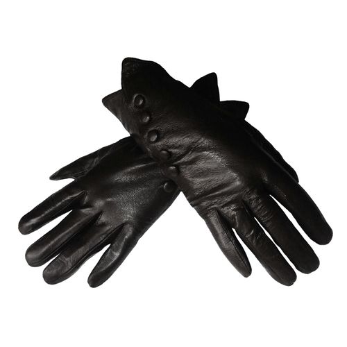 Gants Femme Cuir Montants & Fourrés - Ornés Boutons  - Idée Cadeau