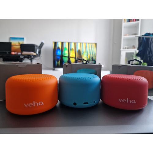 Veho Enceinte sans Fil Bluetooth M3 | Portable | Bluetooth V5.0 | Haut-Parleur de Voyage | Connectivité Filaire 3,5 mm | Rouge | (VSS-603-M3-R)