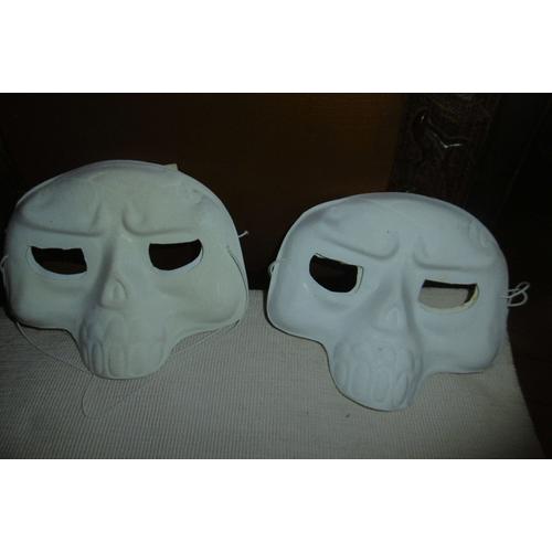 Mini Masques Plastique Dur Fantome Blanc Hl253 Lot De 2