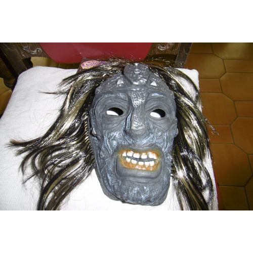 Masque Souple Latex Tête Indien Avec Cheveux Noir Et Doré Hl508/2 David Halsall Toys