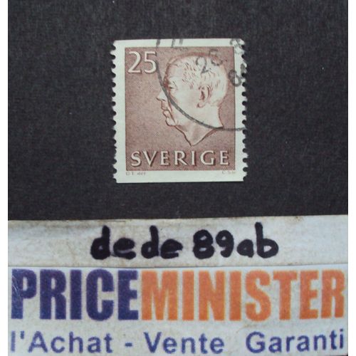 Suède..  25 Sverige . Le Roi Gustaf V I (Type 3) Oblitéré.