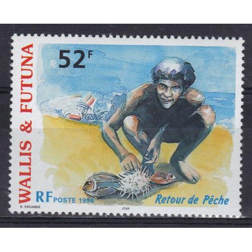 Wallis Et Futuna 1998 : La Pêche Au Lagon : Retour De Pêche - Timbre 52 F. Neuf **
