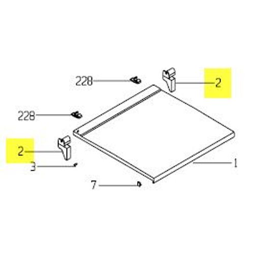 223110098. CHARNIERE COUVERCLE VERRE BEKO