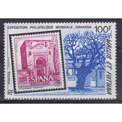 Wallis Et Futuna 1992 : "Granada 92" : Exposition Philatélique Mondiale À Grenade (Espagne) : Arbre Et Maison : Type Du T.P. N° 1913 D'espagne : Timbre 100 F. Noir, Bleu Et Lilas-Rose Neuf **