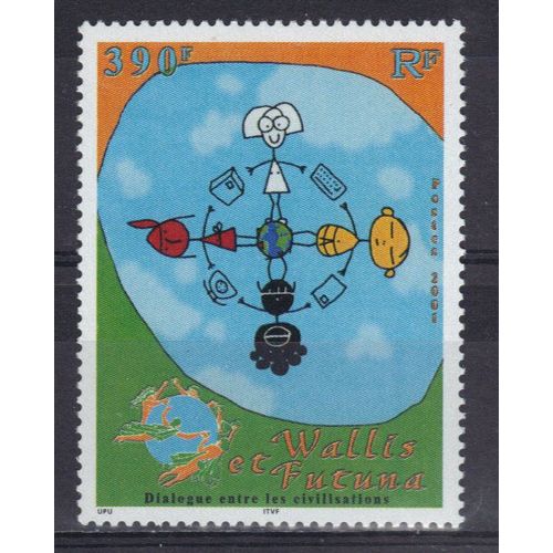 Wallis Et Futuna 2001 : Dialogue Entre Les Civilisations - Timbre 390 F. Multicolore Neuf ** Cote 12,70 