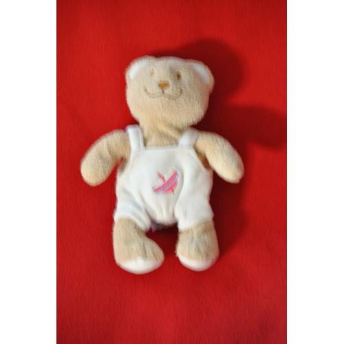 Doudou Peluche Ours Bear Bar Orso Influx Cora Salopette Rose Fille Toupie 20 Cm