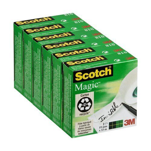 Scotch - Lot De 6 Boîtes Ruban Invisible Magic 19mmx33m