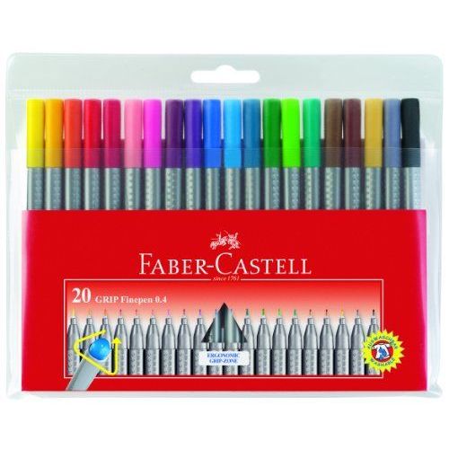 Faber-Castell Grip Finepen Stylo Feutre Extra-Fin Pochette De 20 Import Royaume Uni