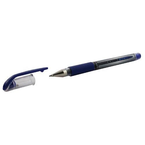 Uniball - Uni Mitsubishi Signo - Stylo À Bille - Pointe Moyenne - Encre Gel Bleue - Corps Avec Grip Capuchon - Lot De 12