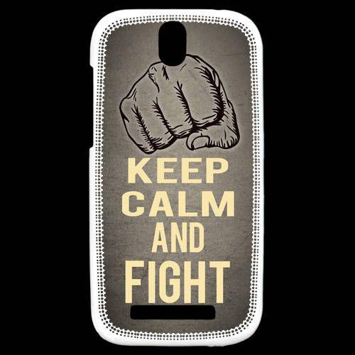 Coque Htc One Sv Keep Calm And Fight Gris