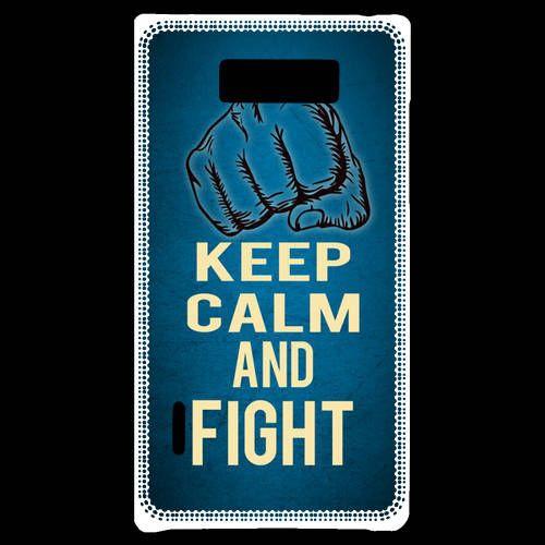 Coque Lg Optimus L7 Keep Calm And Fight Bleu