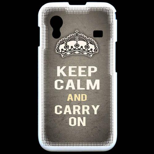 Coque Samsung Ace S5830 Keep Calm And Carry On Gris