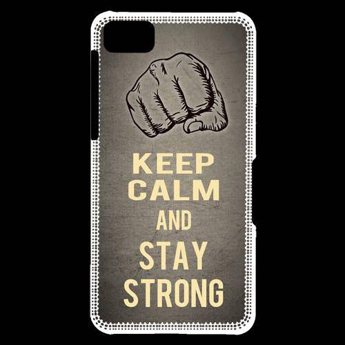 Coque Blackberry Z10 Keep Calm And Stay Strong Gris