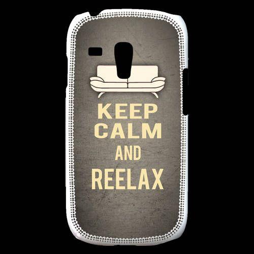 Coque Samsung Galaxy S3 Mini Keep Calm And Reelax Gris