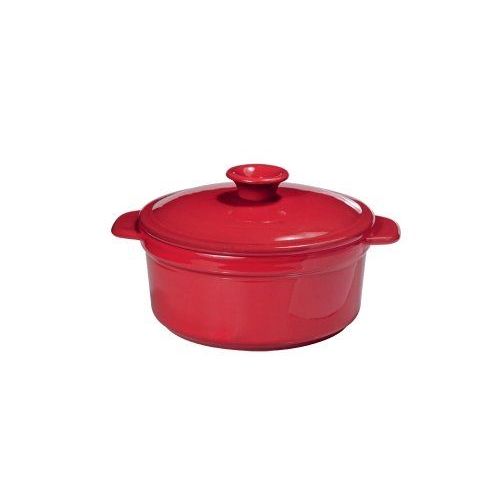 Terre Etoilée 3743510 Cocotte Ronde Céramique Rouge Brillant 28 X 28 X 13 Cm