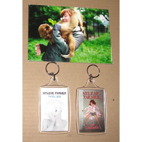 Mylene Farmer Timeless Porte Clé +Mylene Farmer En Tournée 2009 Porte Clefs + Carte Postal De Mylene Farmer