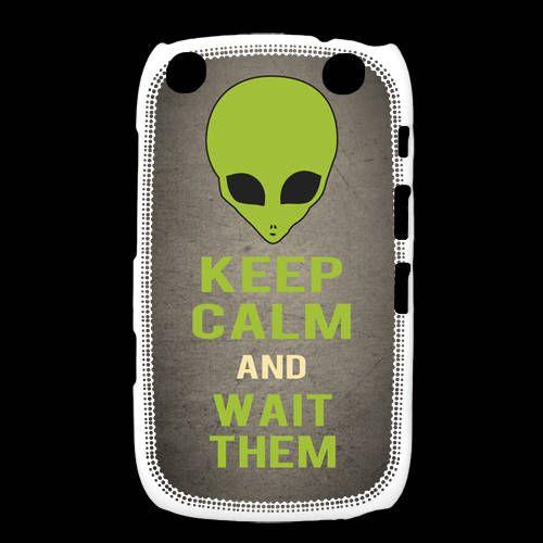 Coque Blackberry Curve 9320 Keep Calm And Wait Alien Gris