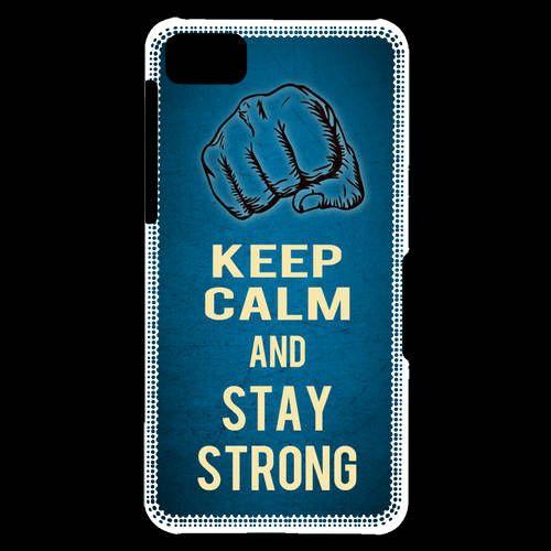 Coque Blackberry Z10 Keep Calm And Stay Strong Bleu