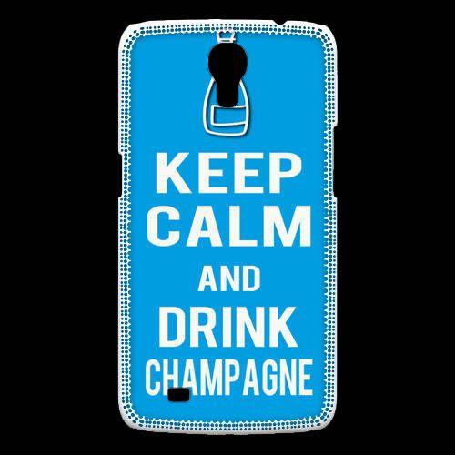 Coque Samsung Galaxy Mega Keep Calm Drink Champagne Cyan