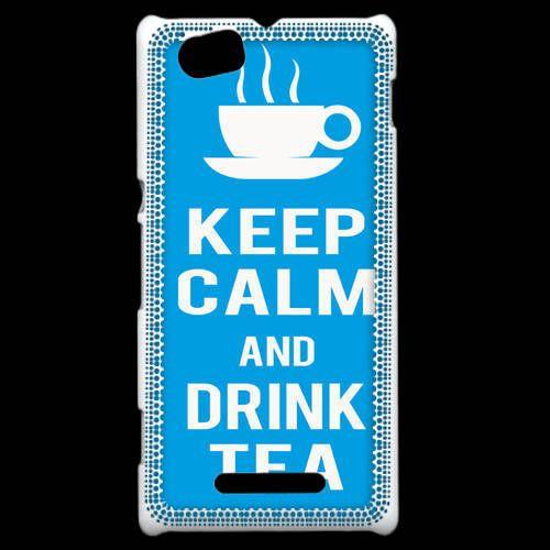 Coque Sony Xperia M Keep Calm Drink Tea Cyan