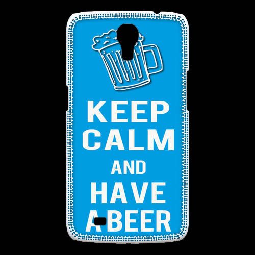 Coque Samsung Galaxy Mega Keep Calm Have A Beer Cyan