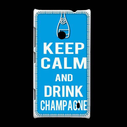 Coque Nokia Lumia 520 Keep Calm Drink Champagne Cyan