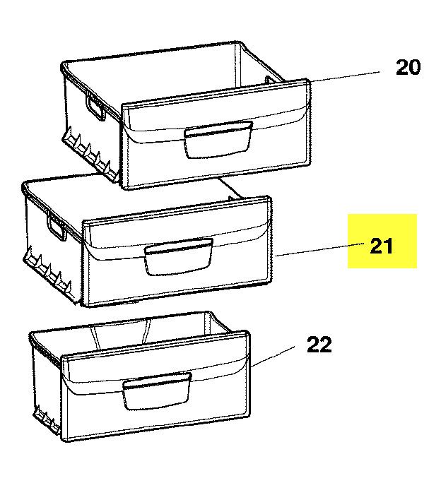 C00111820. ENSEMBLE TIROIR INTERMEDIAIRE C70 INDESIT