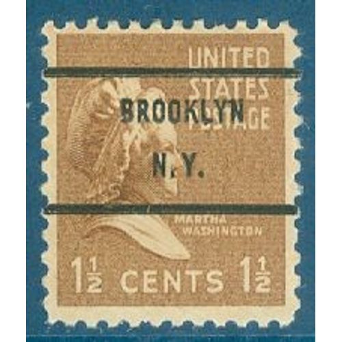 Usa 1939 - Martha Washington -  1 1/2 Cents - Precancelled Brooklyn N Y - Scott 840 - Neuf Avec Trace De Charnière