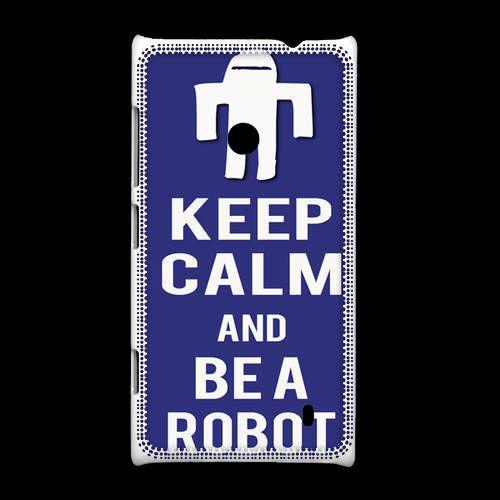 Coque Nokia Lumia 520 Keep Calm Be A Robot Bleu