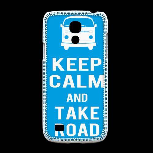 Coque Samsung Galaxy S4mini Keep Calm Take Road Cyan