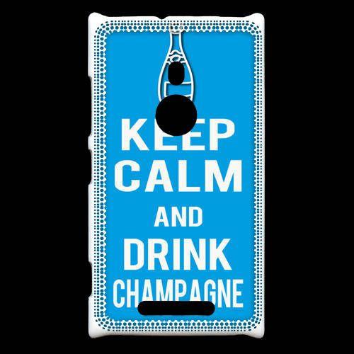 Coque Nokia Lumia 925 Keep Calm Drink Champagne Cyan