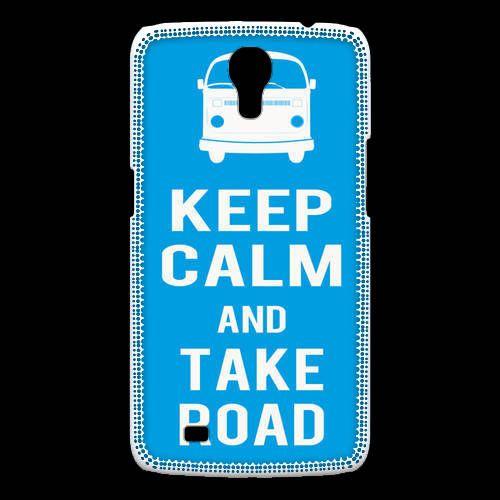 Coque Samsung Galaxy Mega Keep Calm Take Road Cyan