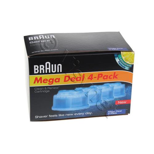 Braun Clean&Renew CCR4 - Kit de cartouches de nettoyage - pour rasoir (pack de 4) - pour Braun Series 7 790CC, 790cc BOSS Edition, 790CC Porsche Motorsport edition