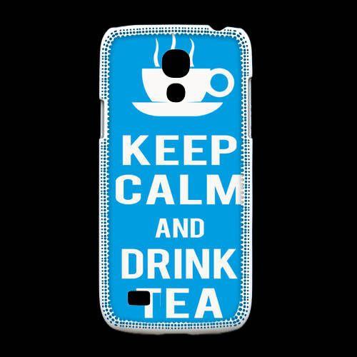 Coque Samsung Galaxy S4mini Keep Calm Drink Tea Cyan