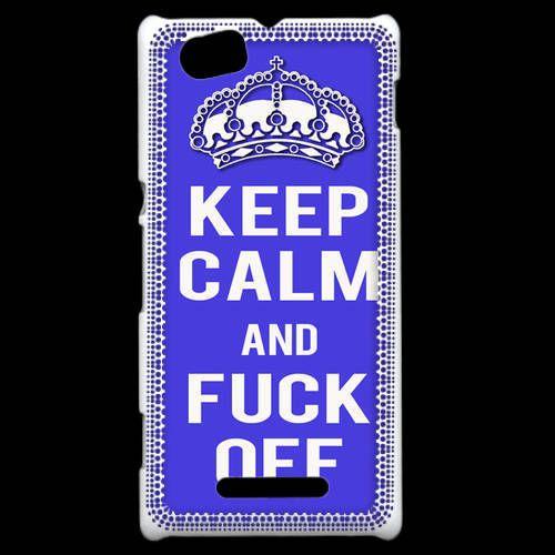 Coque Sony Xperia M Keep Calm Fuck Off Bleu