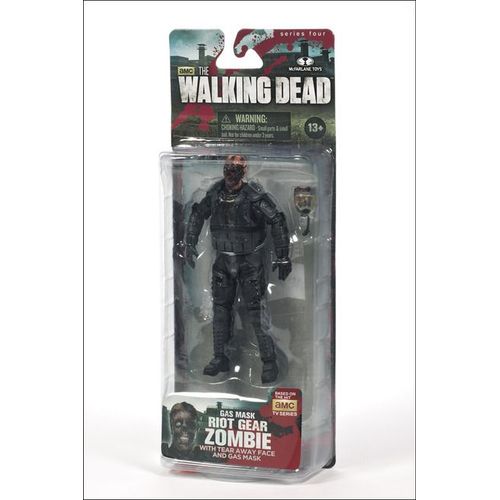 Walking Dead - Serie 4 - Figurine Riot Police Zombie Masque (13cm)