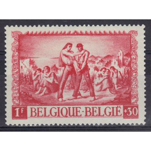 Belgique 1945 : Au Profit Des Sinistrés : Union Des Flamands Et Des Wallons Dans La Détresse - Timbre Rouge Neuf *