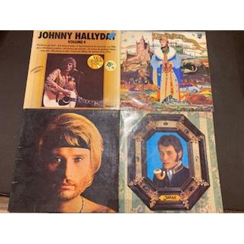 Lot 4 Disques Vinyles 33 T Johnny Halliday
