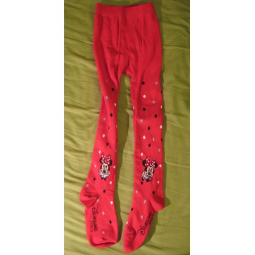 Collants Disney Minnie Mouse Noeud Disneyland Rouge 27-30