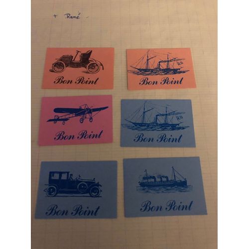 Lot De 6 Bons Points Scolaires Sur Le Thème Des Transports