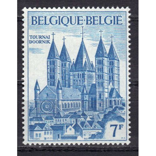Belgique 1971 : 8è Centenaire De La Cathédrale De Tournai : Vue - Timbre 7 F. Bleu Neuf **