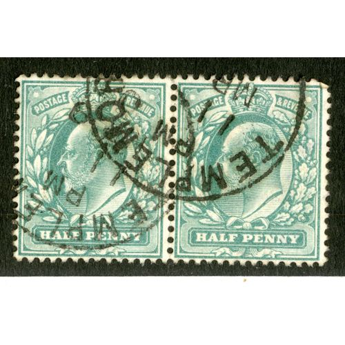 Deux Timbres Oblitéré Postage & Revenue , Half Penny